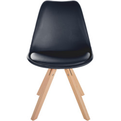 Poltrona Sofia, couro sintético, quadrada, preta