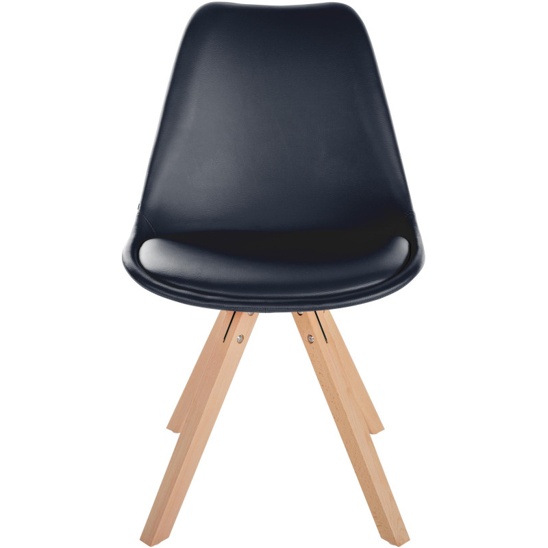 Fauteuil Sofia, similicuir, carré, noir