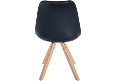 Fauteuil Sofia, similicuir, carré, noir