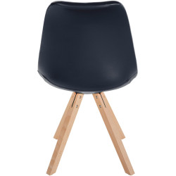 Poltrona Sofia, couro sintético, quadrada, preta