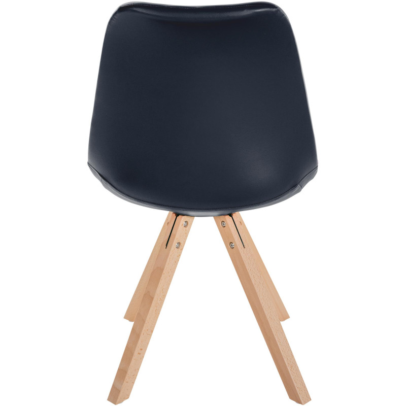 Poltrona Sofia, couro sintético, quadrada, preta