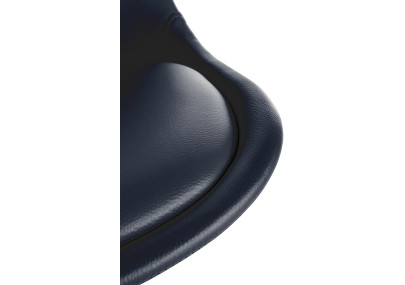 Fauteuil Sofia, similicuir, carré, noir