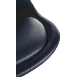 Poltrona Sofia, couro sintético, quadrada, preta