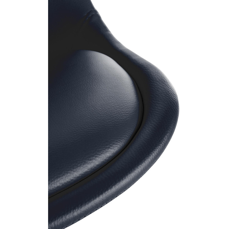 Poltrona Sofia, couro sintético, quadrada, preta