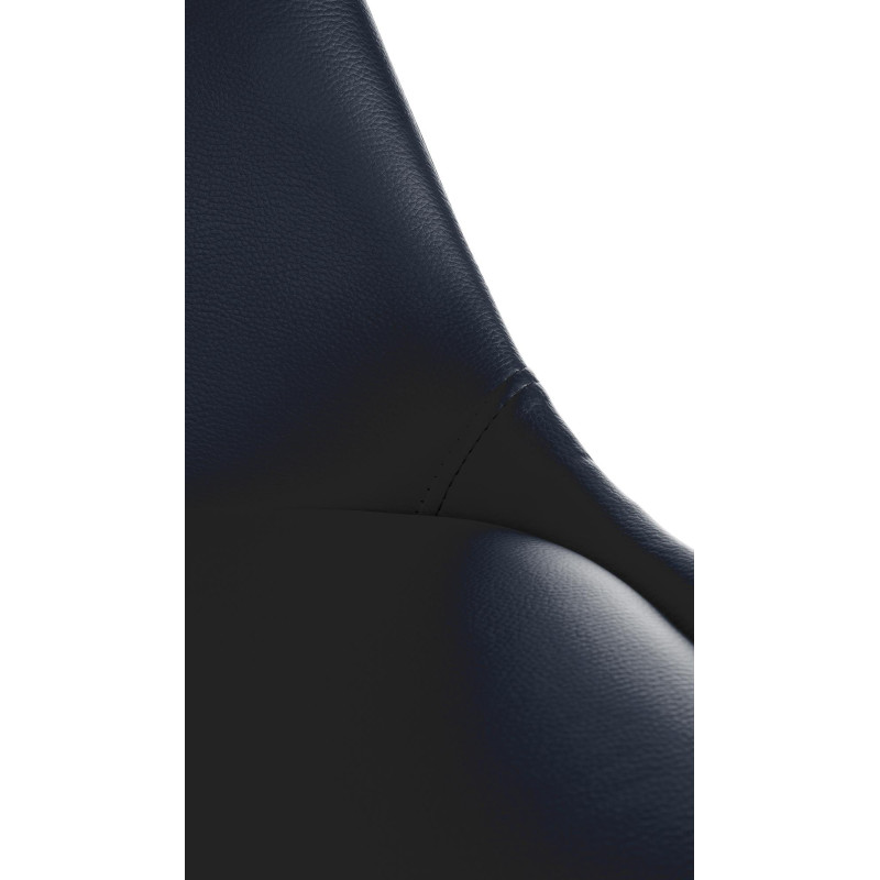Poltrona Sofia, couro sintético, quadrada, preta