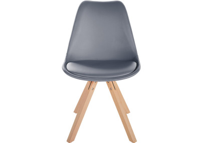 Fauteuil Sofia, similicuir, gris carré
