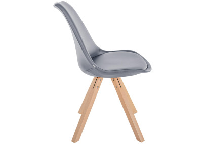 Fauteuil Sofia, similicuir, gris carré
