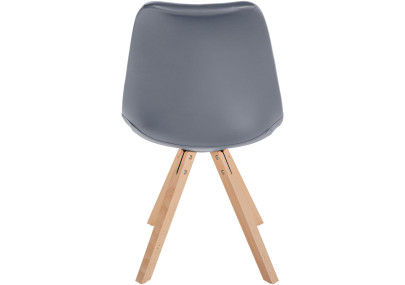 Fauteuil Sofia, similicuir, gris carré