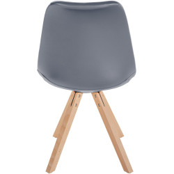 Fauteuil Sofia, similicuir, gris carré