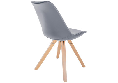 Fauteuil Sofia, similicuir, gris carré
