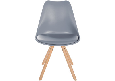 Sedia Sofia, in plastica, rotonda, grigia