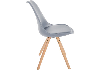 Chaise Sofia, en plastique, ronde, grise