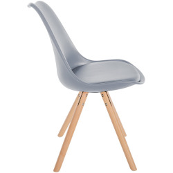 Chaise Sofia, en plastique, ronde, grise