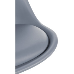 Silla Sofía, de plástico, redonda, gris