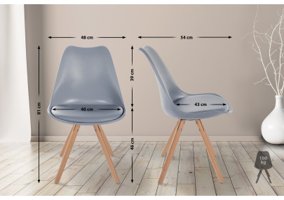 Sedia Sofia, in plastica, rotonda, grigia