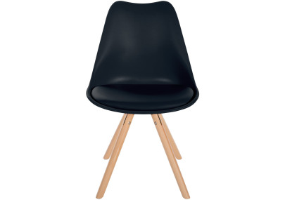 Chaise Sofia, en plastique, ronde, noire