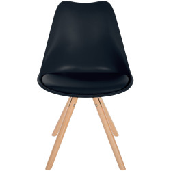 Silla Sofía, de plástico, redonda, negra