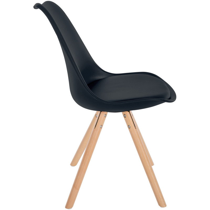 Chaise Sofia, en plastique, ronde, noire