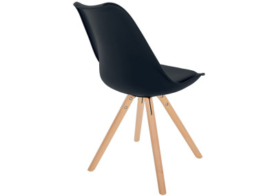 Chaise Sofia, en plastique, ronde, noire