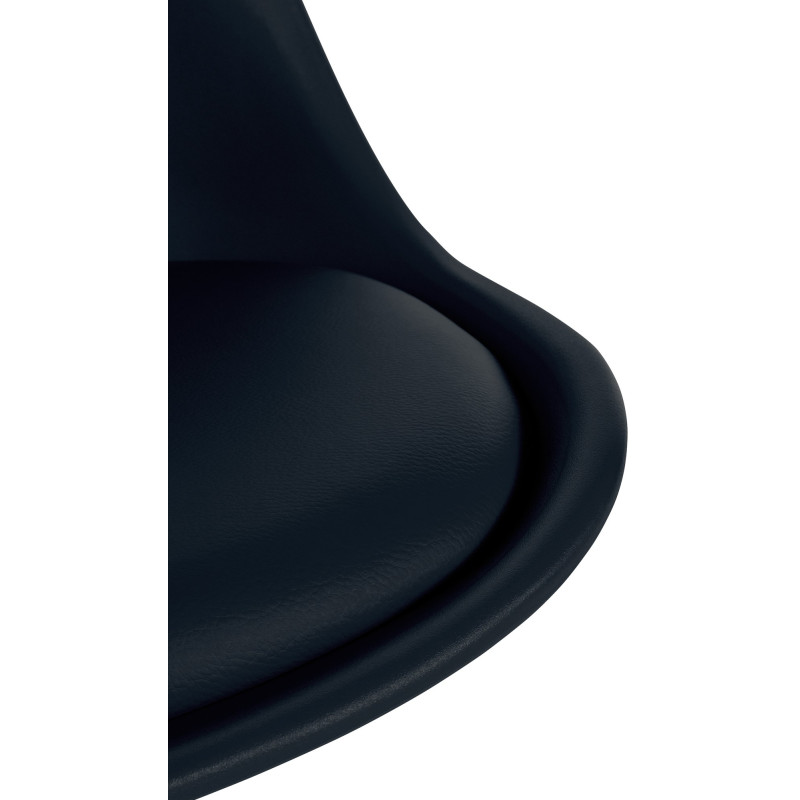 Silla Sofía, de plástico, redonda, negra