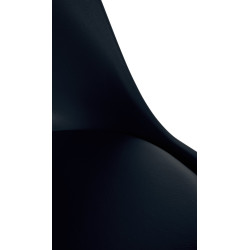 Silla Sofía, de plástico, redonda, negra
