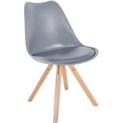 Sedia Sofia, plastica, grigio quadrato
