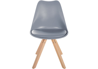 Chaise Sofia, plastique, carrée grise