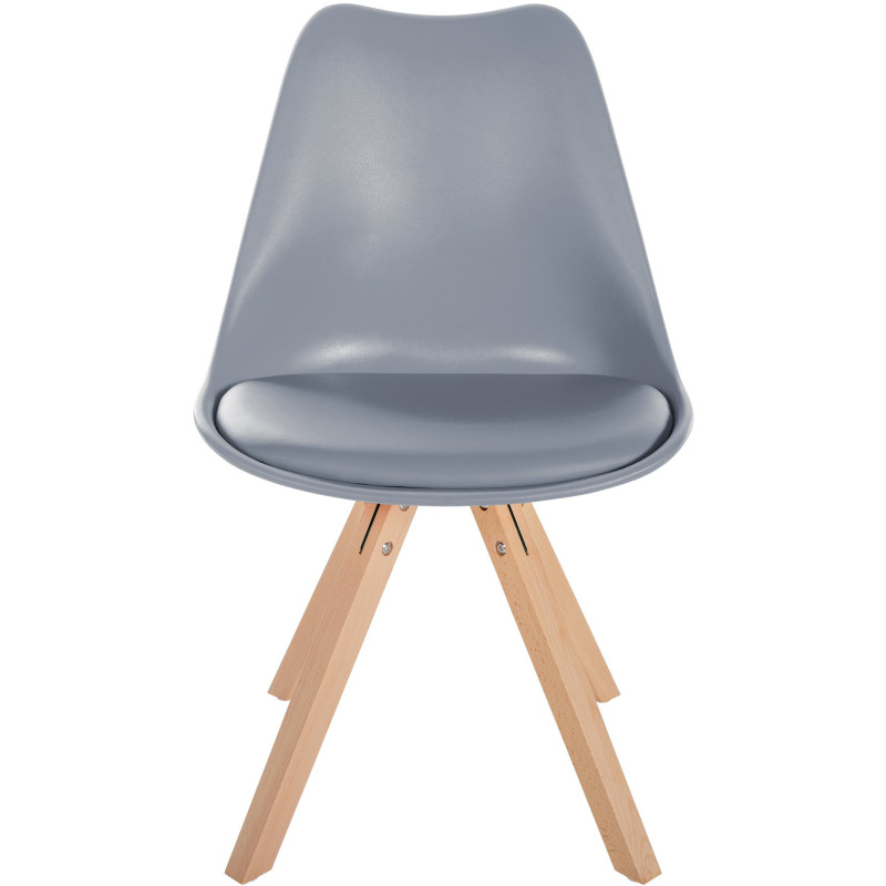 Silla Sofía, plástico, gris cuadrada