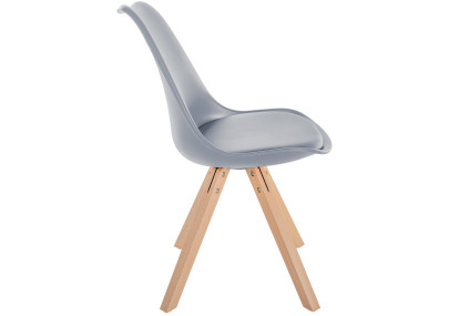 Chaise Sofia, plastique, carrée grise