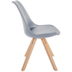Chaise Sofia, plastique, carrée grise
