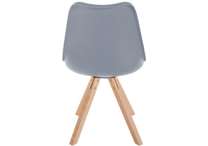 Chaise Sofia, plastique, carrée grise