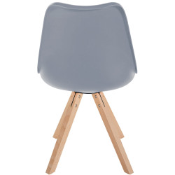 Silla Sofía, plástico, gris cuadrada