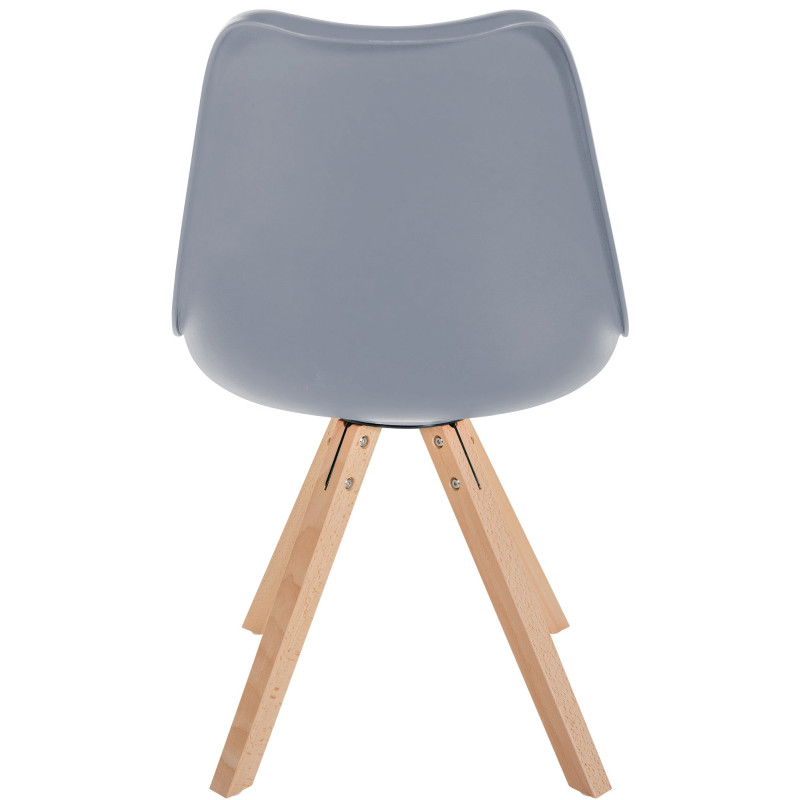 Silla Sofía, plástico, gris cuadrada