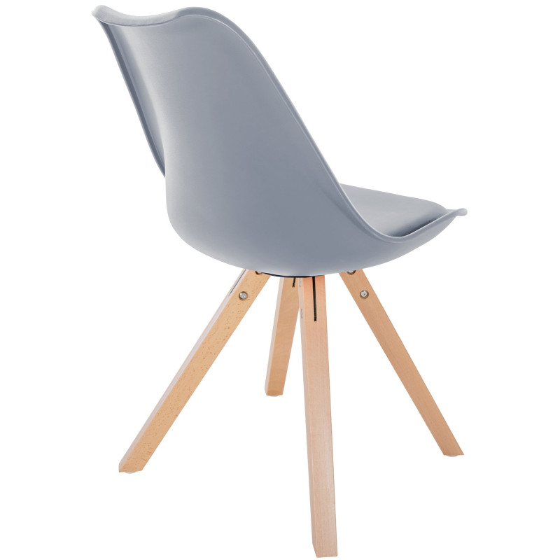 Chaise Sofia, plastique, carrée grise