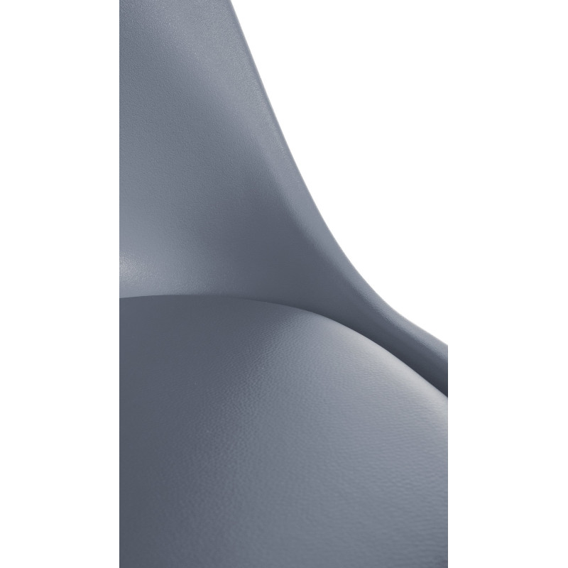 Silla Sofía, plástico, gris cuadrada