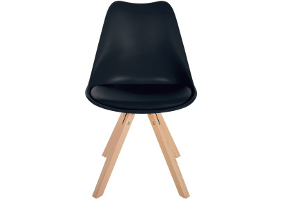 Chaise Sofia, en plastique, carrée, noire