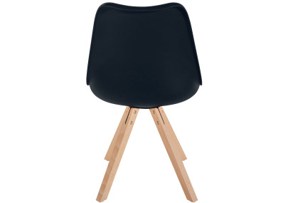 Chaise Sofia, en plastique, carrée, noire