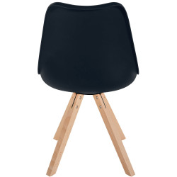 Cadeira Sofia, em plástico, quadrada, preta