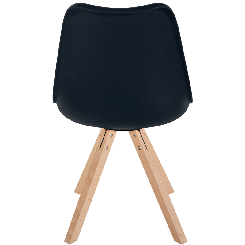 Cadeira Sofia, em plástico, quadrada, preta