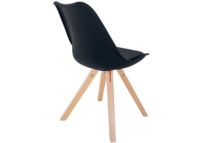 Silla Sofía, de plástico, cuadrada, negra