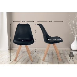 Cadeira Sofia, em plástico, quadrada, preta