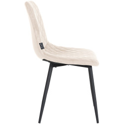 Fauteuil Telde, velours, crème