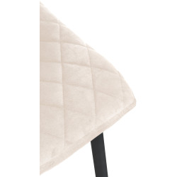 Fauteuil Telde, velours, crème