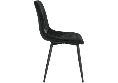 Fauteuil Telde, velours, noir