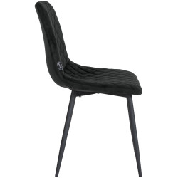 Fauteuil Telde, velours, noir