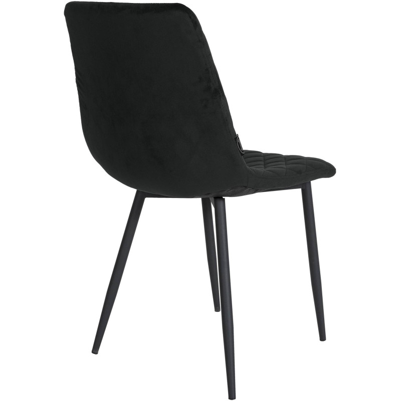 Fauteuil Telde, velours, noir