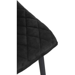 Fauteuil Telde, velours, noir