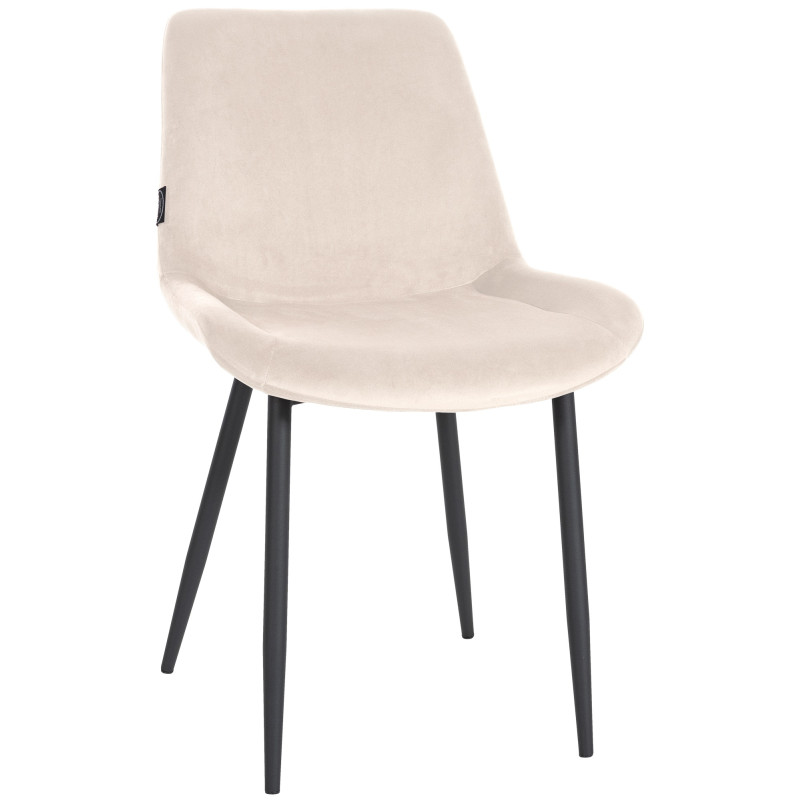 Sedia da pranzo Victoria, velluto, crema