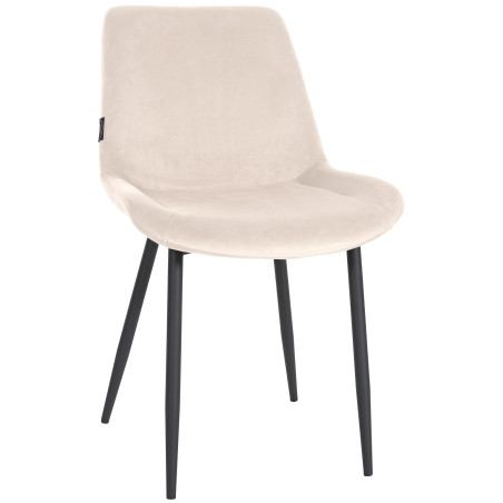 Sedia da pranzo Victoria, velluto, crema