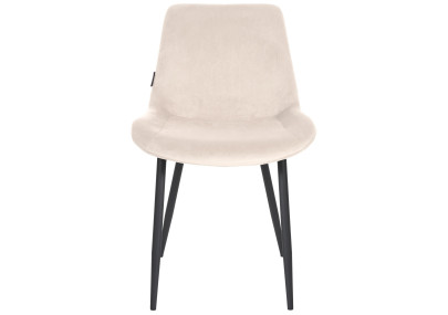 Chaise de salle à manger Victoria, velours, crème